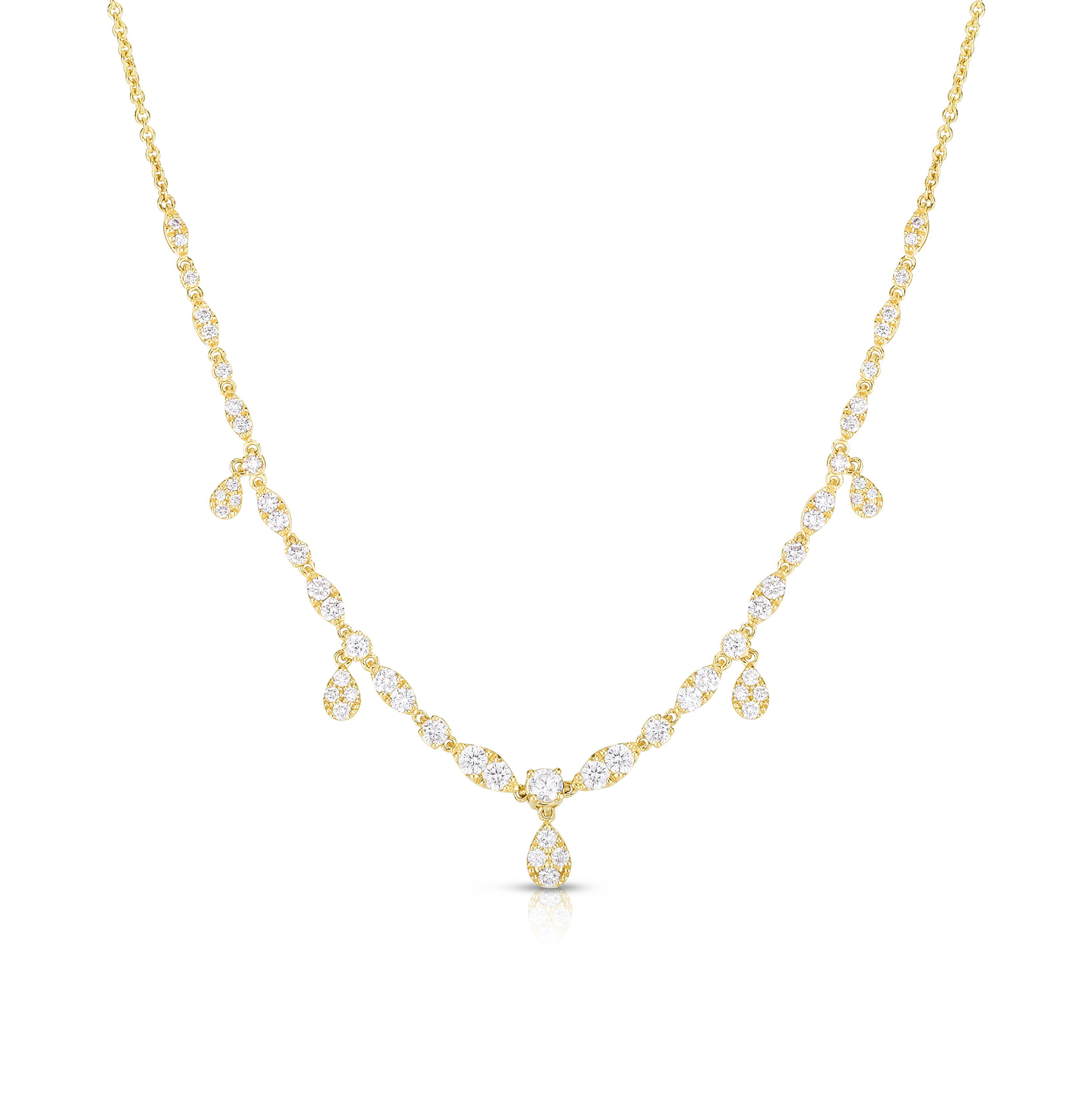 Sabel 14K Yellow Gold Round Diamond Drop Necklace